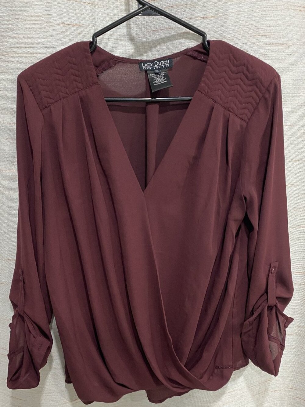 Lady Dutch Long Sleeve Blouse Purple Medium Womens (283)